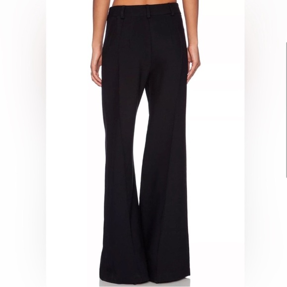 Milly • Hayden Pintuck Wide Leg Black Trouser Pants in Black - Picture 3 of 8